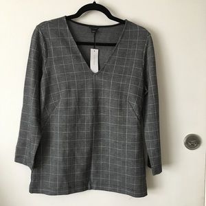 NWT Ann Taylor Plaid Blouse